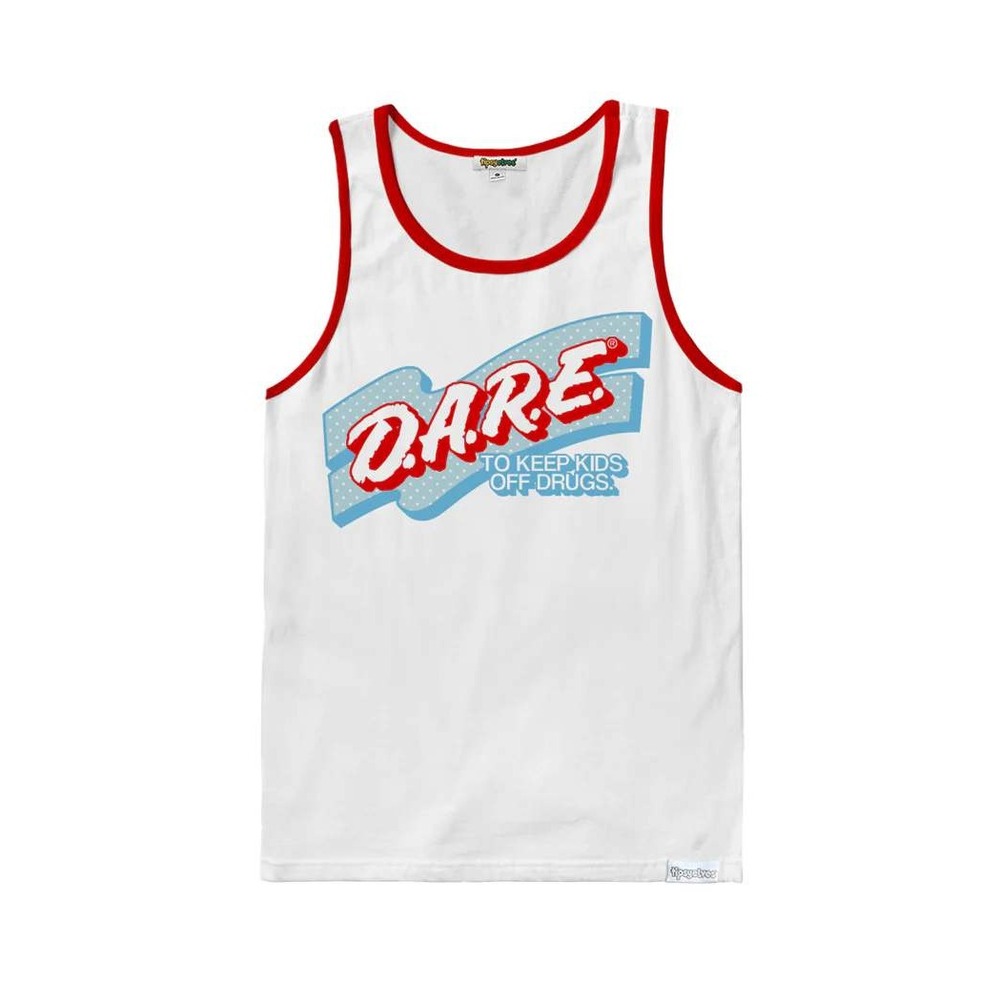 Tipsy Elves Men's Patriotic DARE Tank Top Large NWT Retro Graphic USA Party